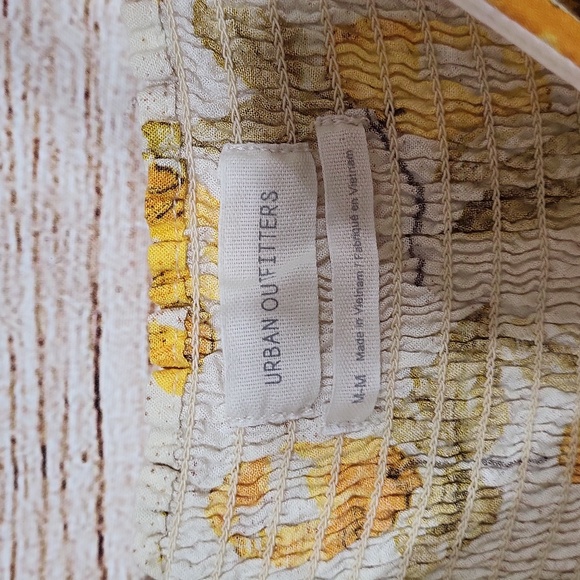 Urban Outfitters Jolene Lemon Print Linen Mini Dress Medium - Picture 9 of 13